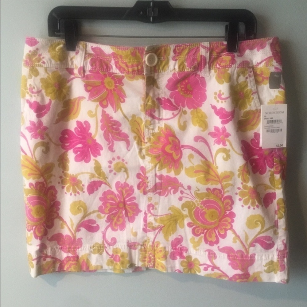 NWT Caslon cotton floral paisley skirt s10